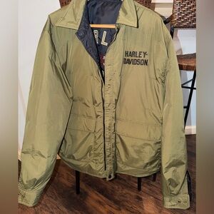REVERSIBLE Harley-Davidson Olive Green & Black Jacket